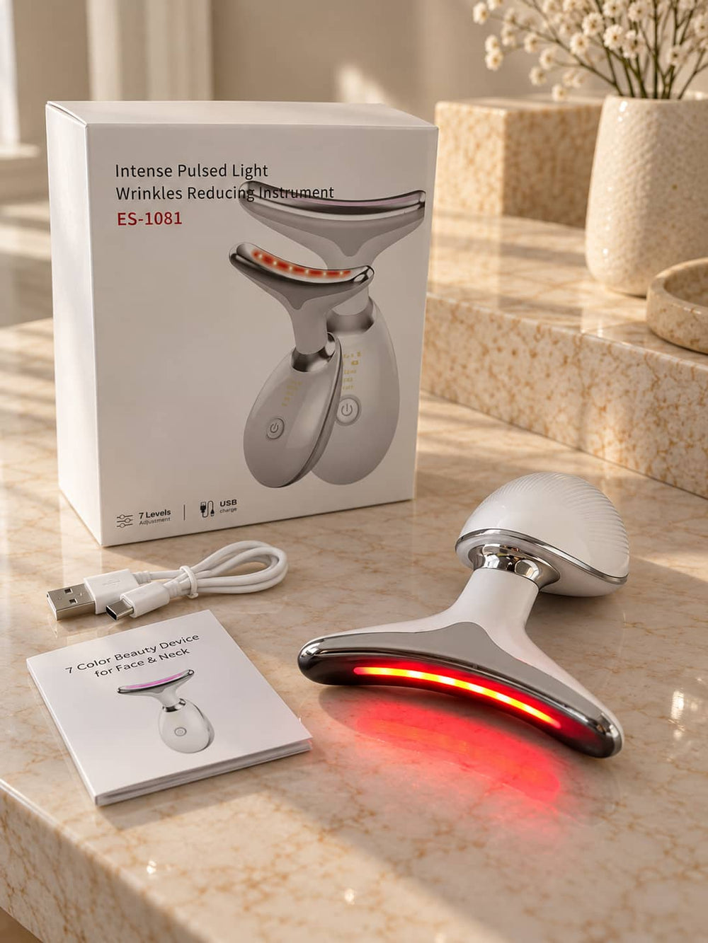 7-Color LED Face & Neck Beauty Device